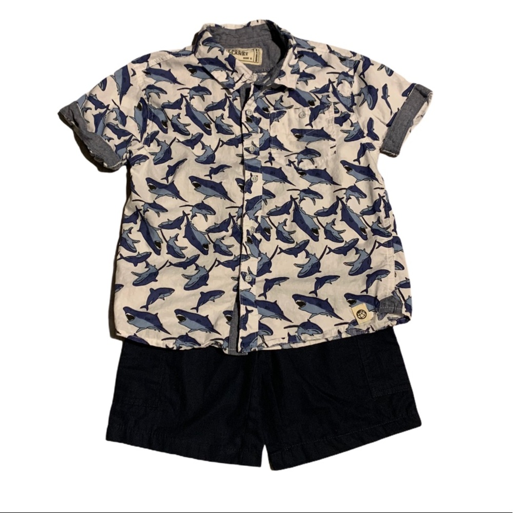 Boys’ shark outfit with shirt and shorts